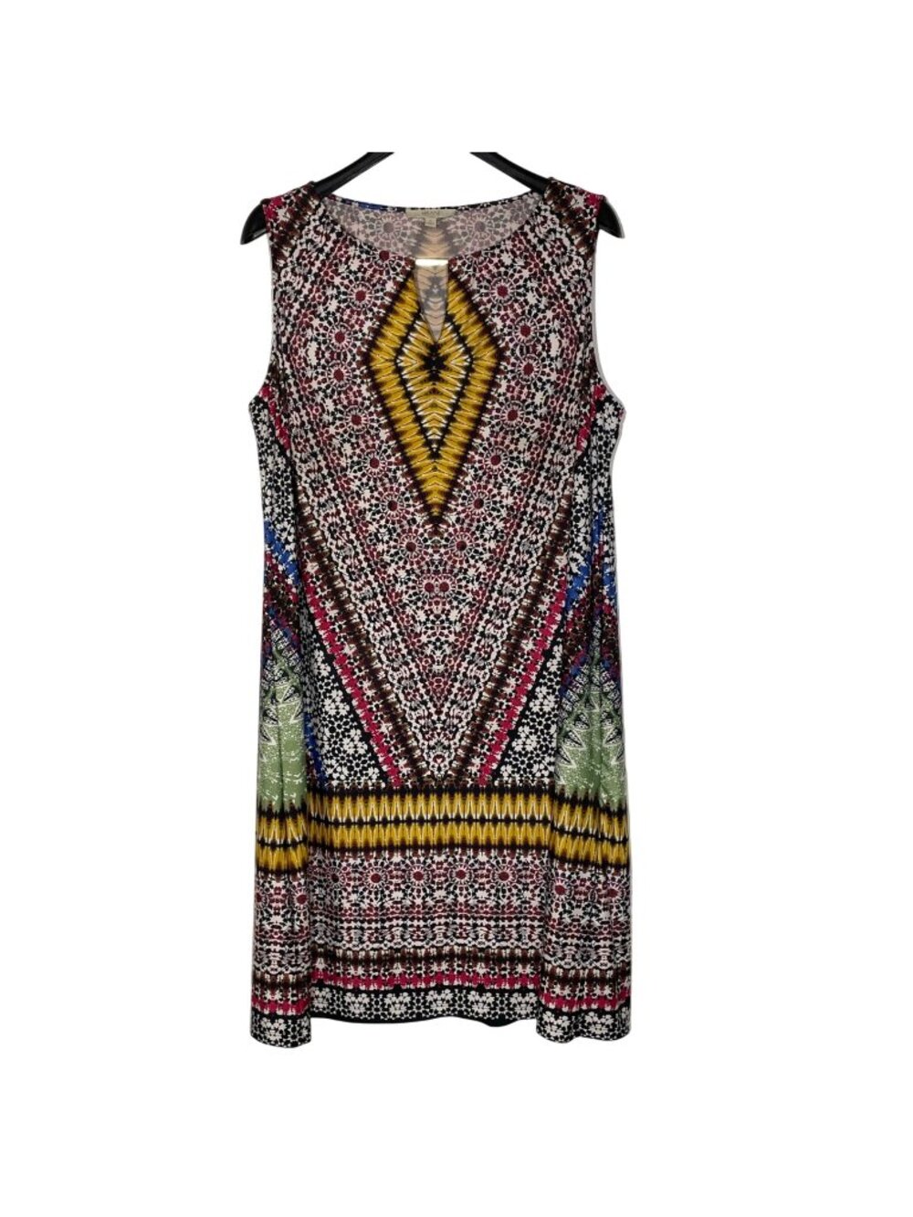 Haani Abstract Colorful Kaleidoscope Stretch Shift Dress Sz 1X Tank Sleeveless